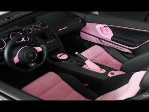 pink lamborghini interior view